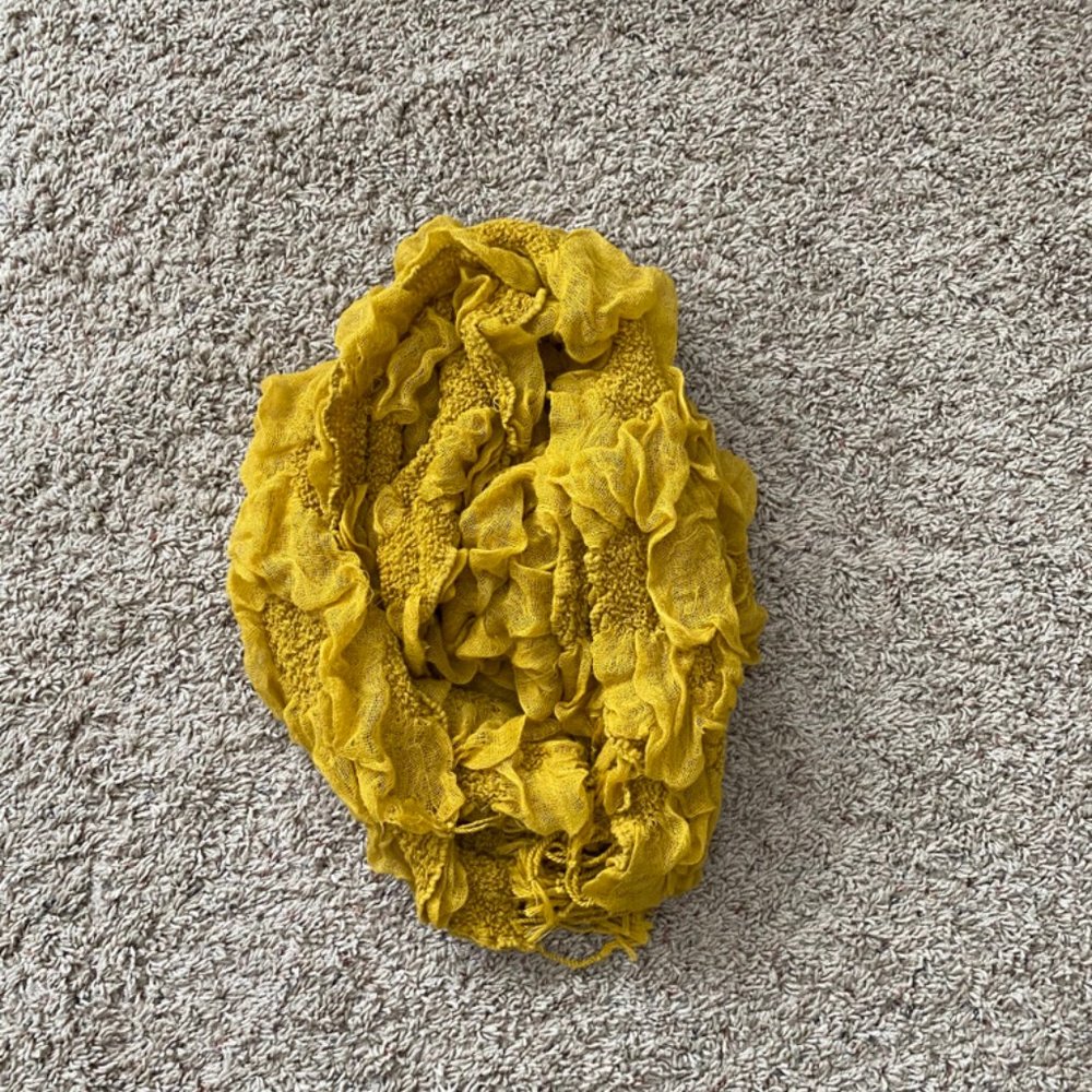 Yellow Ruffled Scarf